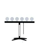 Plate Rack strzelecki – stalowy cel reaktywny z 6 płytkami na belce 160 cm, do strzelań pistoletowych